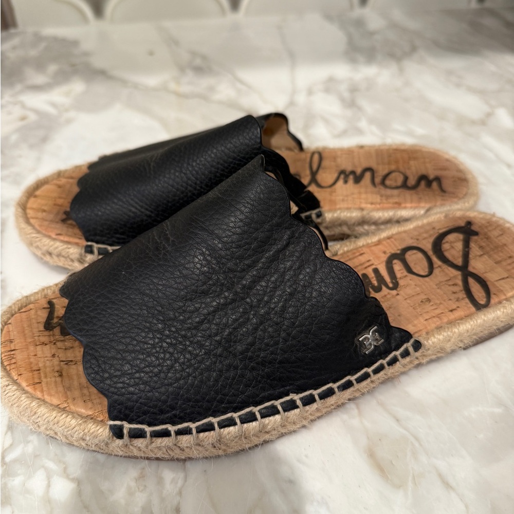 Sam Edelman leather espadrille slides